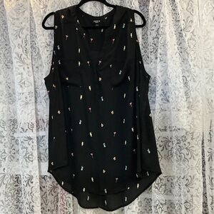 🟤 Torrid Harper Sleeveless Chiffon Blouse with cocktails!!